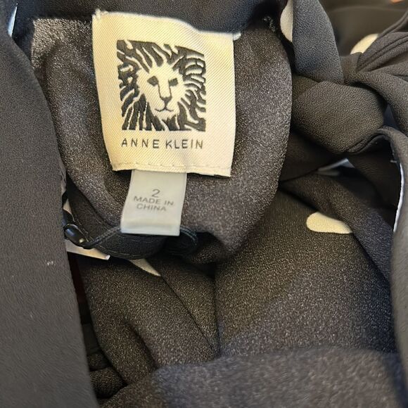 Anne Klein black white polka dot tiered maxi dress Halter Size 2 New - Picture 11 of 11